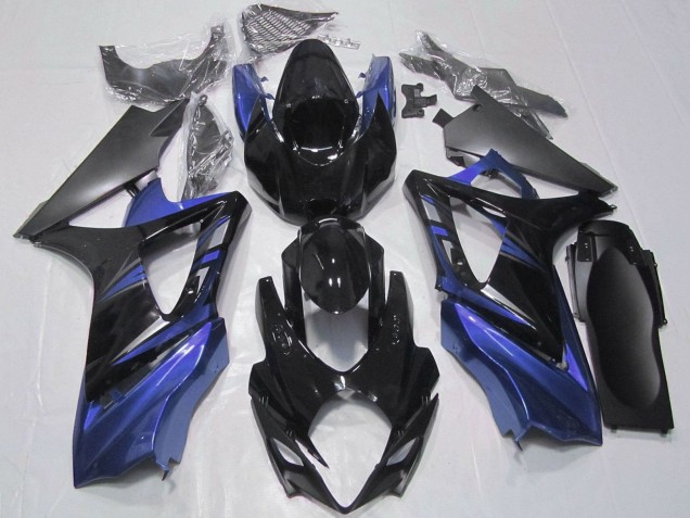 Billigste Suzuki GSXR 1000 Motorrad Verkleidungen Kit 2007-2008 - Glanzendes Schwarz Matt Schwarz