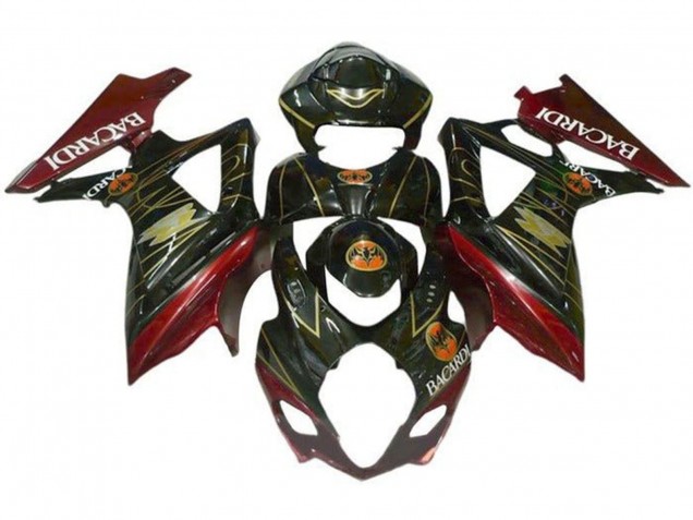 Billigste Suzuki GSXR 1000 Motorrad Verkleidung 2007-2008 - Schwarz Rot Grun