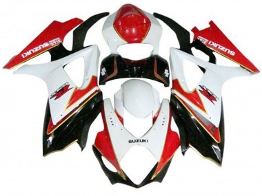 Billigste Suzuki GSXR 1000 Motorrad Verkleidung 2007-2008 - Weiss Rot Gold Schwarz