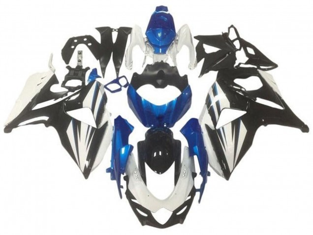 Billigste Suzuki GSXR 1000 Motorrad Verkleidung 2009-2016 - Weiss Blau Glanzendes Schwarz