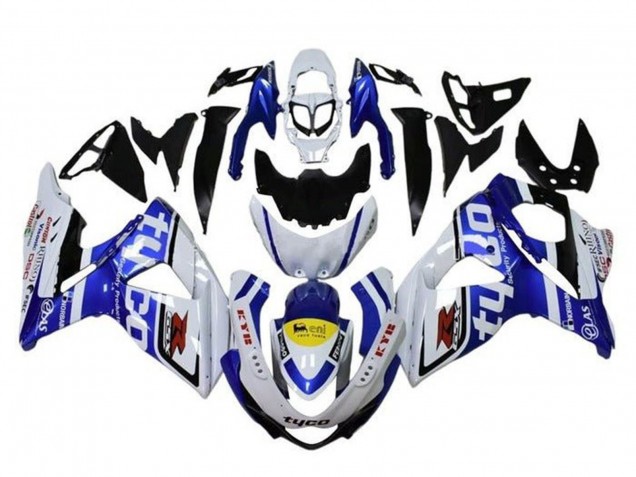Billigste Suzuki GSXR 1000 Motorrad Verkleidung 2009-2016 - Weiss Blau Gelb Schwarz Tyco