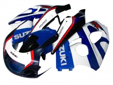 Billigste Suzuki GSXR 600 / GSXR 750 Motorrad Verkleidung 1996-2000 - Blau Weiss Dunkel Blau Rot