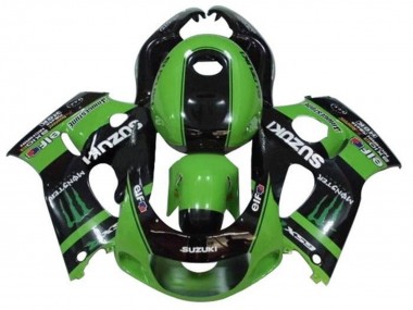 Billigste Suzuki GSXR 600 / GSXR 750 Motorrad Verkleidung 1996-2000 - Grun Schwarz Monster