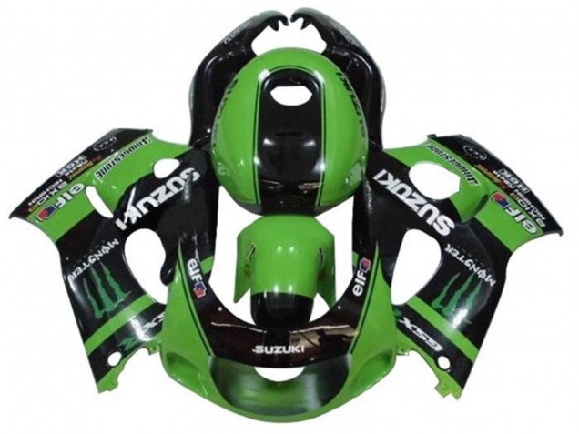 Billigste Suzuki GSXR 600 / GSXR 750 Motorrad Verkleidung 1996-2000 - Grun Schwarz Monster