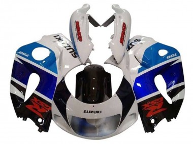 Billigste Suzuki GSXR 600 / GSXR 750 Motorrad Verkleidung 1996-2000 - Weiss Schwarz Double Blau Rot