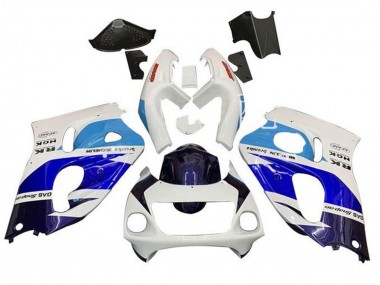 Billigste Suzuki GSXR 600 / GSXR 750 Motorrad Verkleidung 1996-2000 - Weiss Triple Blau