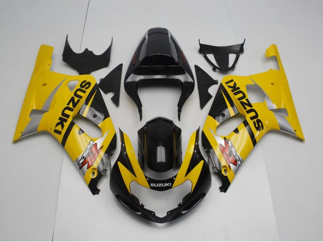 Billigste Suzuki GSXR 600 / GSXR 750 Motorrad Verkleidung 2001-2003 - Gelb Silber Glanzendes Schwarz