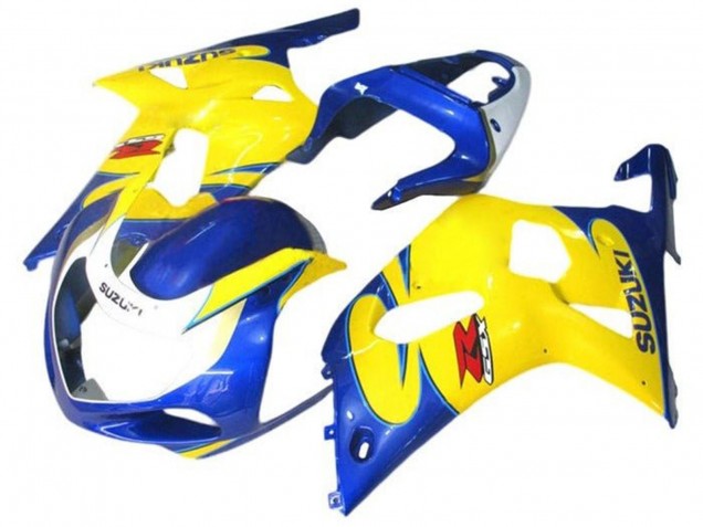Billigste Suzuki GSXR 600 / GSXR 750 Motorrad Verkleidung 2001-2003 - Blau Gelb Weiss