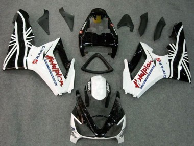 Billigste Triumph Daytona 675 Triple Motorrad Verkleidung Kit 2006-2008 - Weiss Glanzendes Schwarz