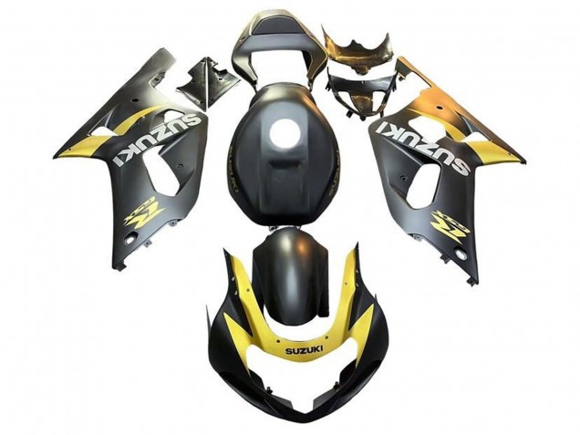 Billigste Suzuki GSXR 600 / GSXR 750 Motorrad Verkleidung 2001-2003 - Matt Schwarz Gelb