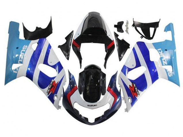 Billigste Suzuki GSXR 600 / GSXR 750 Motorrad Verkleidung 2001-2003 - Weiss Triple Blau Glanzendes Schwarz Rot