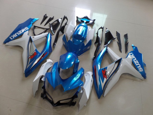 Billigste Suzuki GSXR 600 / GSXR 750 Motorrad Verkleidung 2008-2010 - Weiss Hellblau Rot