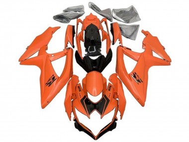 Billigste Suzuki GSXR 600 / GSXR 750 Motorrad Verkleidung 2008-2010 - Orange Glanzendes Schwarz