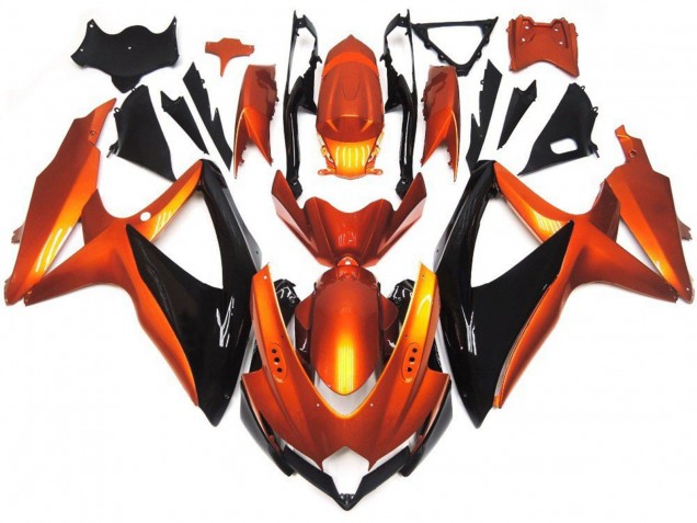 Billigste Suzuki GSXR 600 / GSXR 750 Motorrad Verkleidung 2008-2010 - Orange Schwarz
