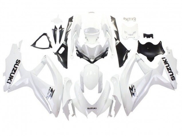 Billigste Suzuki GSXR 600 / GSXR 750 Motorrad Verkleidung 2008-2010 - Weiss Schwarz
