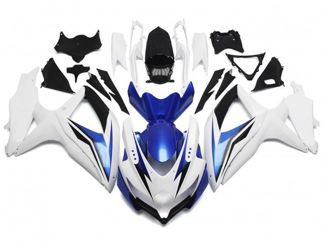 Billigste Suzuki GSXR 600 / GSXR 750 Motorrad Verkleidung 2008-2010 - Weiss Blau Schwarz