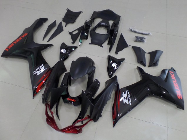 Billigste Suzuki GSXR 600 / GSXR 750 Motorrad Verkleidung 2011-2024 - Matt Schwarz Glanzendes Schwarz Rot Weiss
