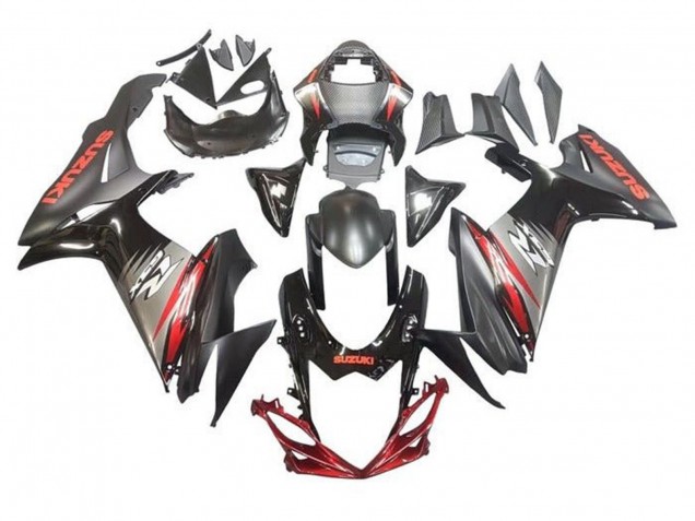 Billigste Suzuki GSXR 600 / GSXR 750 Motorrad Verkleidung 2011-2024 - Schwarz Grau Rot