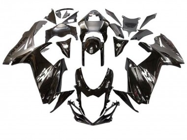 Billigste Suzuki GSXR 600 / GSXR 750 Motorrad Verkleidung 2011-2024 - Glanzendes Schwarz Grau Weiss