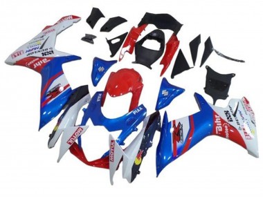 Billigste Suzuki GSXR 600 / GSXR 750 Motorrad Verkleidung 2011-2024 - Blau Weiss Rot Motul
