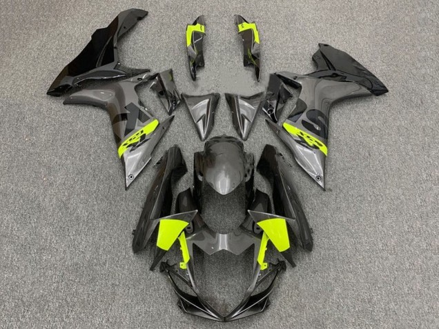 Billigste Suzuki GSXR 600 / GSXR 750 Motorrad Verkleidung 2011-2024 - Grau Schwarz Neon Gelb