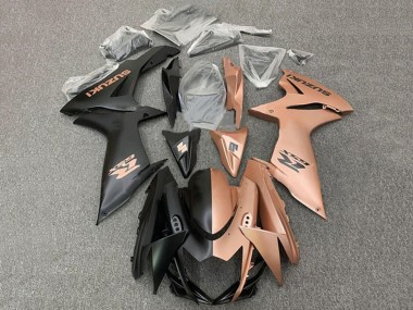 Billigste Suzuki GSXR 600 / GSXR 750 Motorrad Verkleidung 2011-2024 - Matt Schwarz Copper Braun Geteiltes