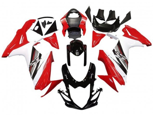 Billigste Suzuki GSXR 600 / GSXR 750 Motorrad Verkleidung 2011-2024 - Rot Weiss Schwarz