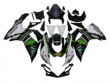 Billigste Suzuki GSXR 600 / GSXR 750 Motorrad Verkleidung 2011-2024 - Weiss Grun Schwarz Monster 46