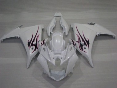 Billigste Yamaha FZ6R Motorrad Verkleidung 2009-2015 - Weiss Flamme