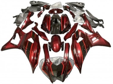Billigste Yamaha YZF R7 Motorrad Verkleidung 2021-2024 - Dunkel Rot Schwarz