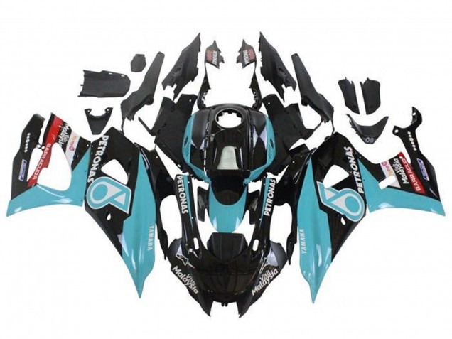 Billigste Yamaha YZF R7 Motorrad Verkleidung 2021-2024 - Schwarz Blau Petronas
