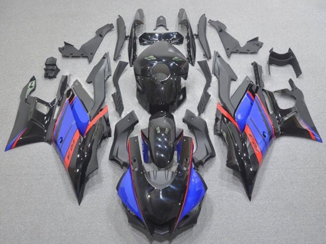 Billigste Yamaha YZF R3/R25 Motorrad Verkleidung 2019-2021 - Blau Rot Glanzendes Schwarz
