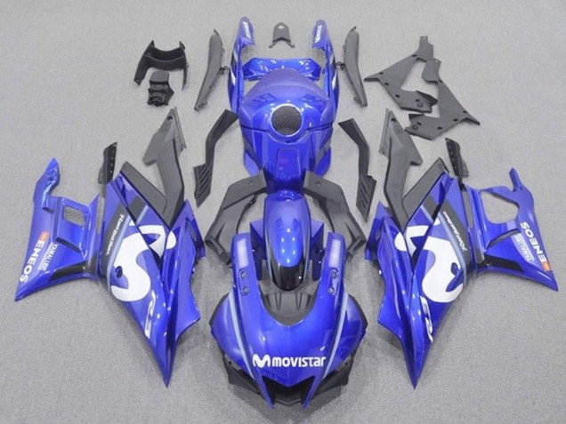 Billigste Yamaha YZF R3/R25 Motorrad Verkleidung 2019-2021 - Blau Weiss Schwarz MoviStar