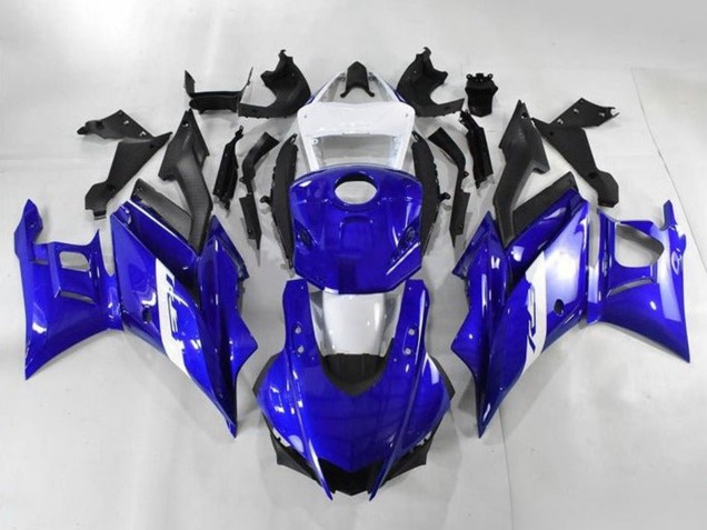 Billigste Yamaha YZF R3/R25 Motorrad Verkleidung 2019-2021 - Weiss Blau Matt Schwarz
