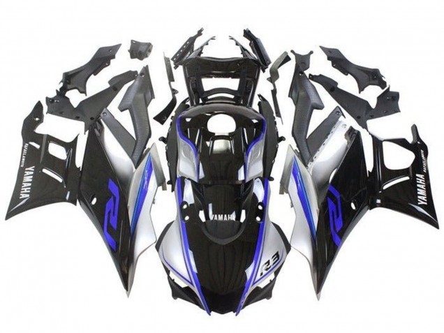 Billigste Yamaha YZF R3/R25 Motorrad Verkleidung 2019-2021 - Silber Blau Schwarz