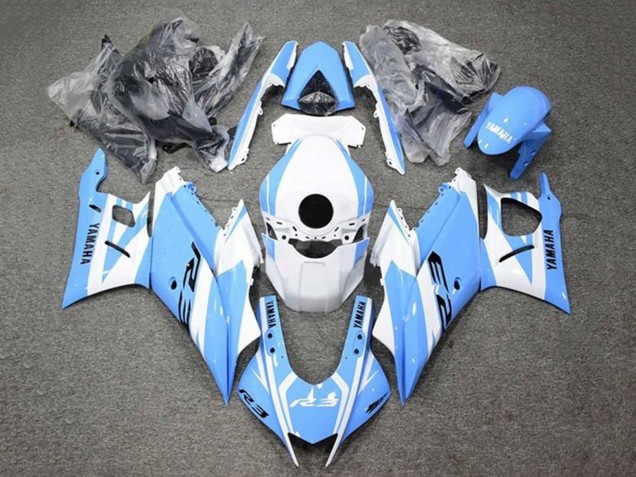 Billigste Yamaha YZF R3/R25 Motorrad Verkleidung 2019-2021 - Weiss Hellblau