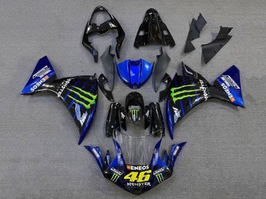 Billigste Yamaha YZF 1000 R1 Motorrad Verkleidung 2009-2011 - Blau Glanzendes Schwarz Grun Monster Energy