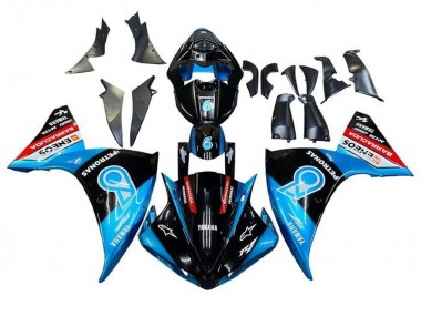 Billigste Yamaha YZF 1000 R1 Motorrad Verkleidung 2009-2011 - Schwarz Hellblau Rot Petronas