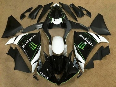 Billigste Yamaha YZF 1000 R1 Motorrad Verkleidung 2009-2011 - Weiss Schwarz Grun Monster Energy