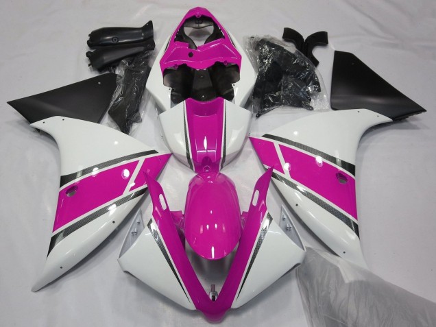 Billigste Yamaha YZF 1000 R1 Motorrad Verkleidung 2009-2011 - Weiss Rosa Schwarz