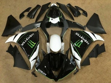 Billigste Yamaha YZF 1000 R1 Motorrad Verkleidung 2012-2014 - Weiss Schwarz Grun Monster Energy SZMUXX