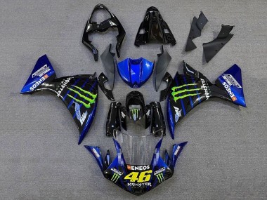 Billigste Yamaha YZF 1000 R1 Motorrad Verkleidung 2012-2014 - Glanzendes Schwarz Blau Grun Monster Energy ENEOS Yamalube