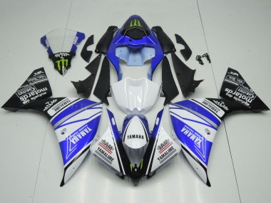 Billigste Yamaha YZF 1000 R1 Motorrad Verkleidung 2012-2014 - Weiss Blau Schwarz Grun Monster Yamalube