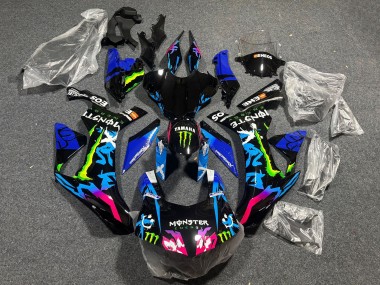 Billigste Yamaha YZF 1000 R1 Motorrad Verkleidung 2015-2019 - Schwarz Blau Rosa Grun Monster ENEOS
