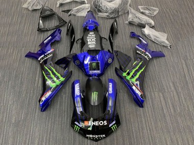 Billigste Yamaha YZF 1000 R1 Motorrad Verkleidung 2015-2019 - Blau Schwarz Monster ENEOS