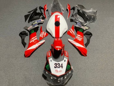 Billigste Yamaha YZF 1000 R1 Motorrad Verkleidung 2015-2019 - Weiss Rot Schwarz Grun Monster Milwaukee 334