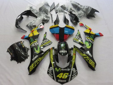 Billigste Yamaha YZF 1000 R1 Motorrad Verkleidung 2015-2019 - Gelb Blau Rot Schwarz Grun Monster MoviStar Semakin Didepan ENEOS 46