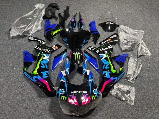 Billigste Yamaha YZF 1000 R1 Motorrad Verkleidung 2020-2025 - Schwarz Blau Rosa Monster