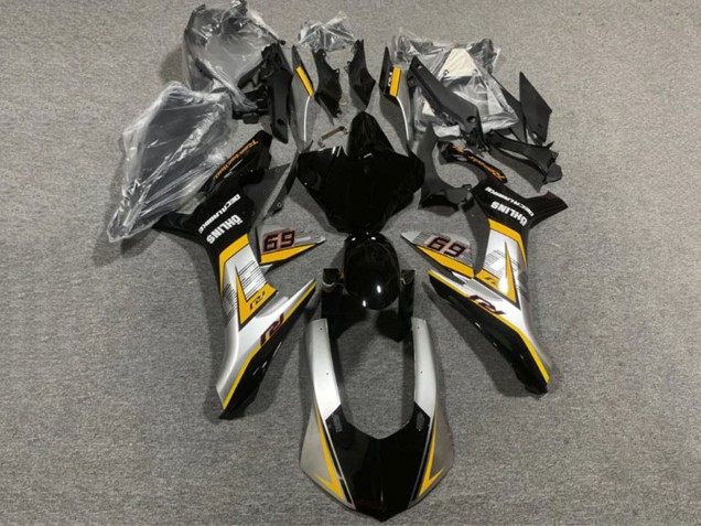Billigste Yamaha YZF 1000 R1 Motorrad Verkleidung 2020-2025 - Silber Gelb Glanzendes Schwarz
