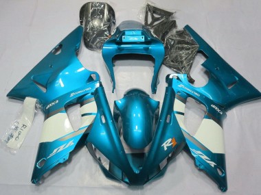 Billigste Yamaha YZF 1000 R1 Motorrad Verkleidung 2000-2001 - Blau Weiss Silber
